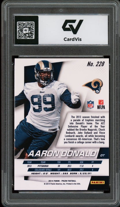 2014 Panini Prizm #228 Aaron Donald Graded 10 Gem Mint - Back