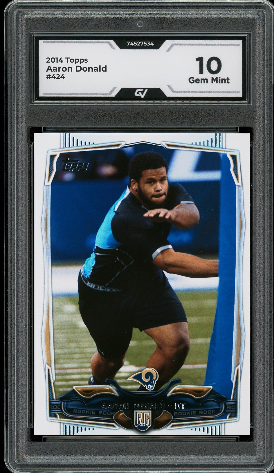 2014 Topps #424 Aaron Donald Graded 10 Gem Mint - Front