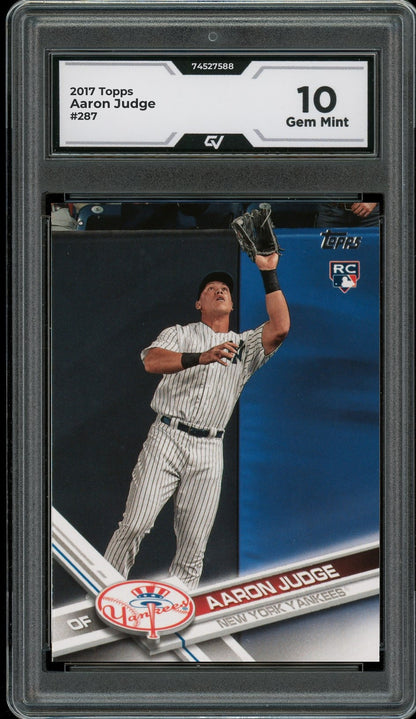 2017 Topps #287 Aaron Judge Rookie Card RC Graded 10 Gem Mint - Front