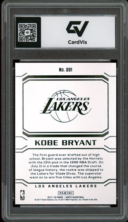 2017 Panini Hoops #291 Kobe Bryant Graded 10 Gem Mint - Back
