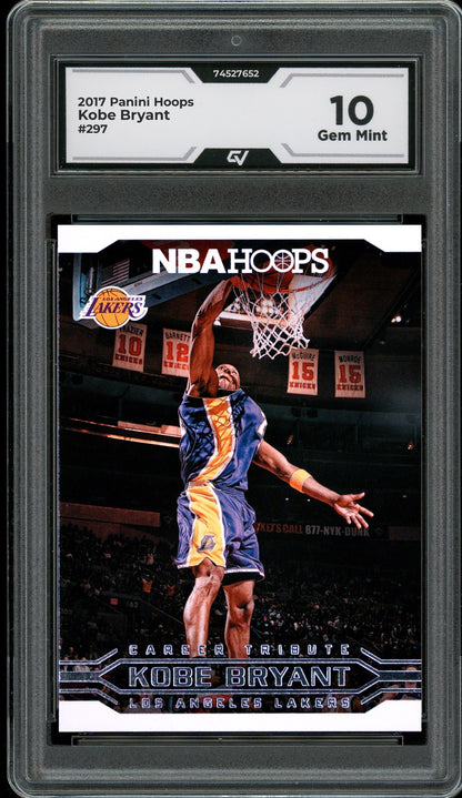 2017 Panini Hoops #297 Kobe Bryant Graded 10 Gem Mint - Front