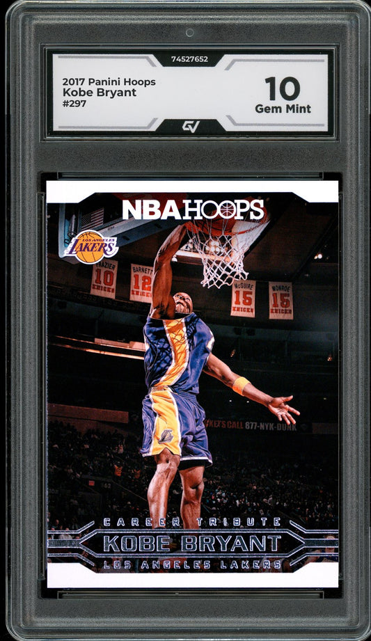 2017 Panini Hoops #297 Kobe Bryant Graded 10 Gem Mint - Front