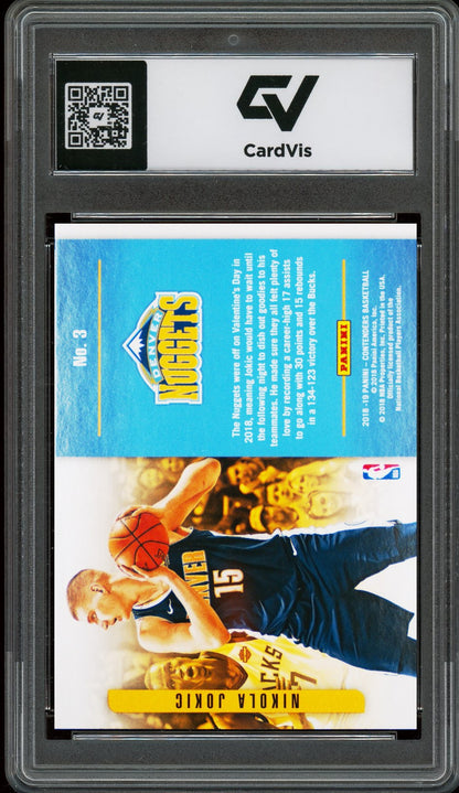 2018 Panini Contenders #3 Nikola Jokic Playing The Numbers Game Graded 10 Gem Mint - Back