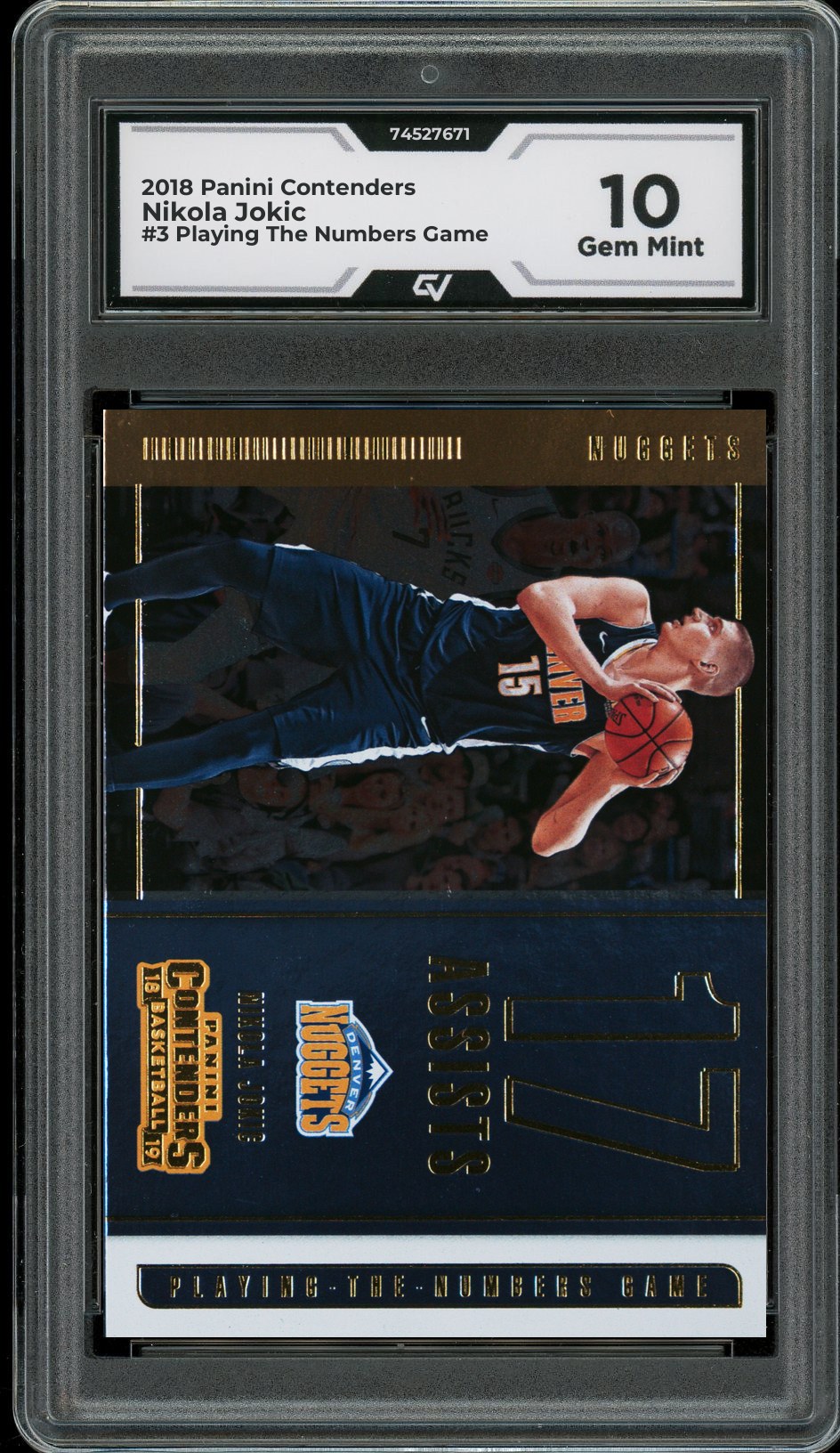 2018 Panini Contenders #3 Nikola Jokic Playing The Numbers Game Graded 10 Gem Mint - Front