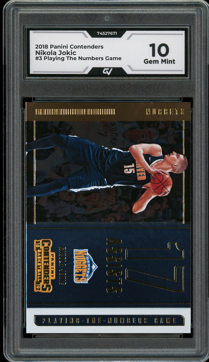 2018 Panini Contenders #3 Nikola Jokic Playing The Numbers Game Graded 10 Gem Mint - Front