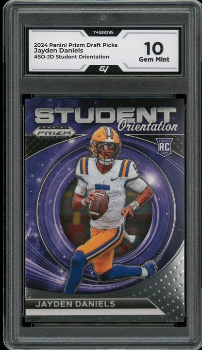 2024 Panini Prizm Draft Picks #SO-JD Jayden Daniels Student Orientation Rookie Card RC Graded 10 Gem Mint - Front