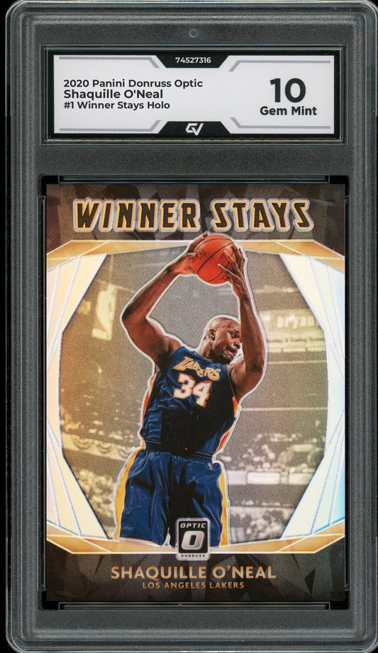2020 Panini Donruss Optic Winner Stays #1 Shaquille O'neal Winner Stays-holo Graded 10 Gem Mint - Front