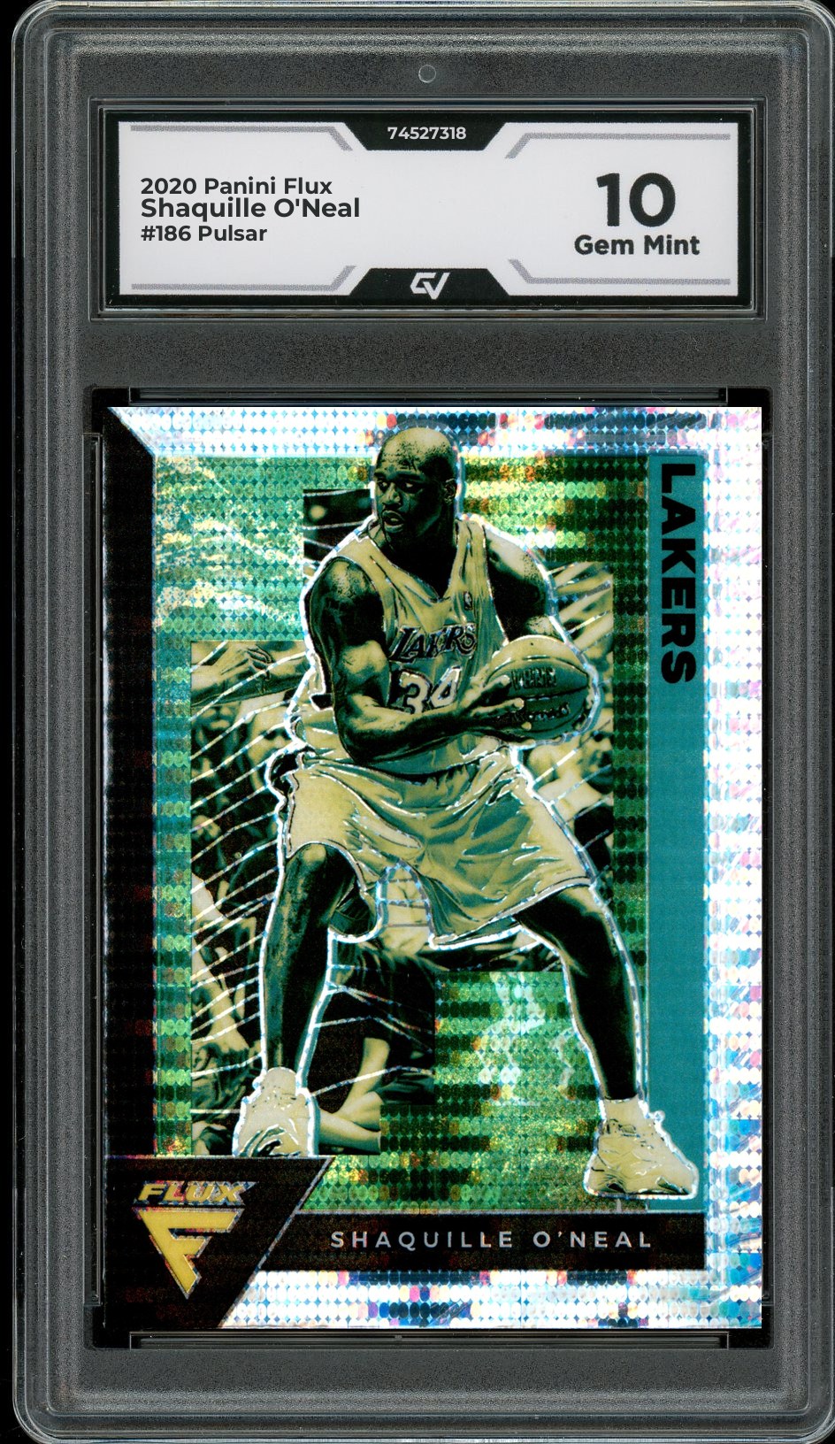 2020 Panini Flux #186 Shaquille O'neal Pulsar Graded 10 Gem Mint - Front