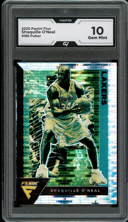 2020 Panini Flux #186 Shaquille O'neal Pulsar Graded 10 Gem Mint - Front