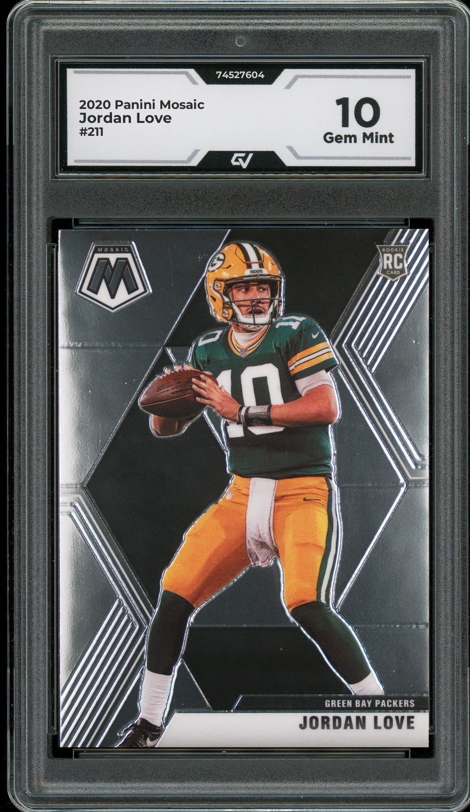 2020 Panini Mosaic #211 Jordan Love Rookie Card RC Graded 10 Gem Mint - Front