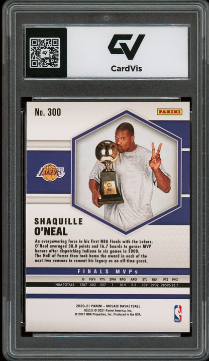 2020 Panini Mosaic #300 Shaquille O'neal Graded 10 Gem Mint - Back