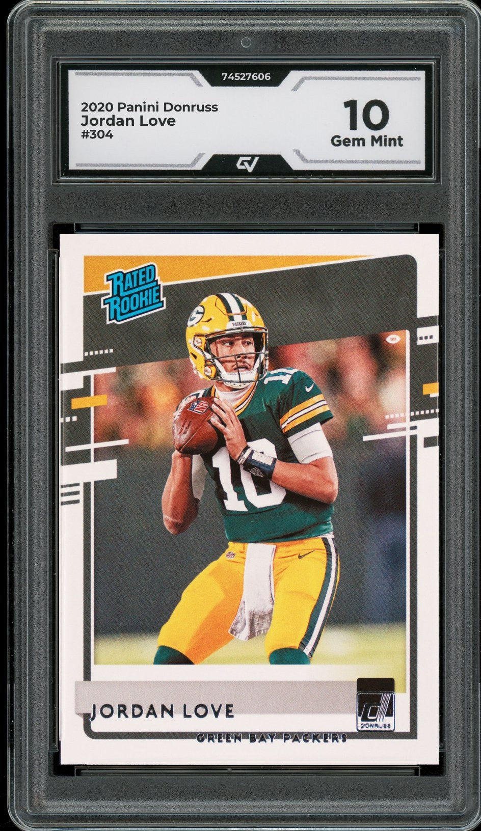 2020 Panini Donruss #304 Jordan Love Rookie Card RC Graded 10 Gem Mint - Front
