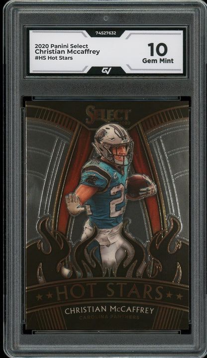 2020 Panini Select #HS Christian Mccaffrey Hot Stars Graded 10 Gem Mint - Front