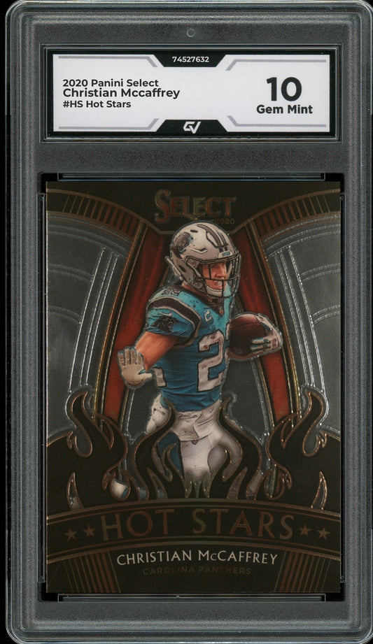 2020 Panini Select #HS Christian Mccaffrey Hot Stars Graded 10 Gem Mint - Front