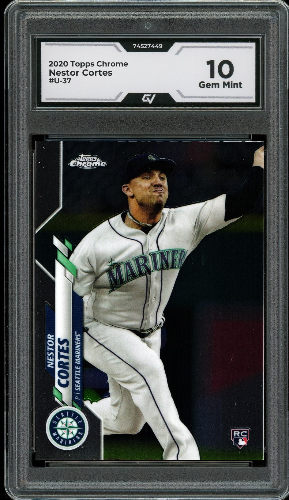 2020 Topps Chrome #U-37 Nestor Cortes Graded 10 Gem Mint - Front