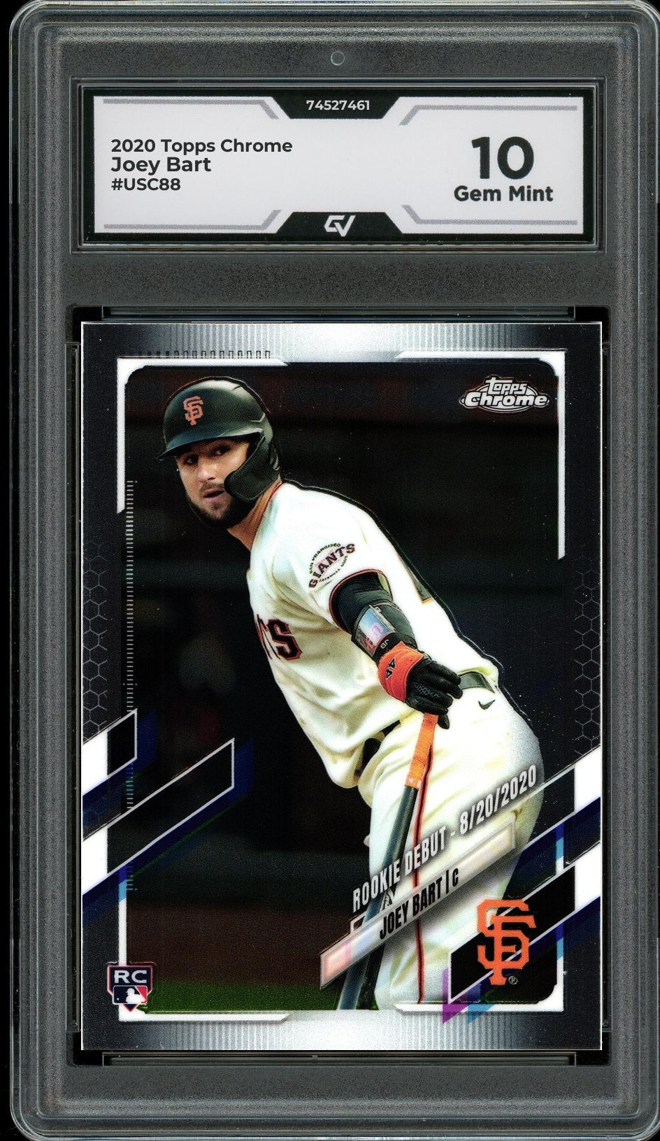 2020 Topps Chrome #USC88 Joey Bart Graded 10 Gem Mint - Front
