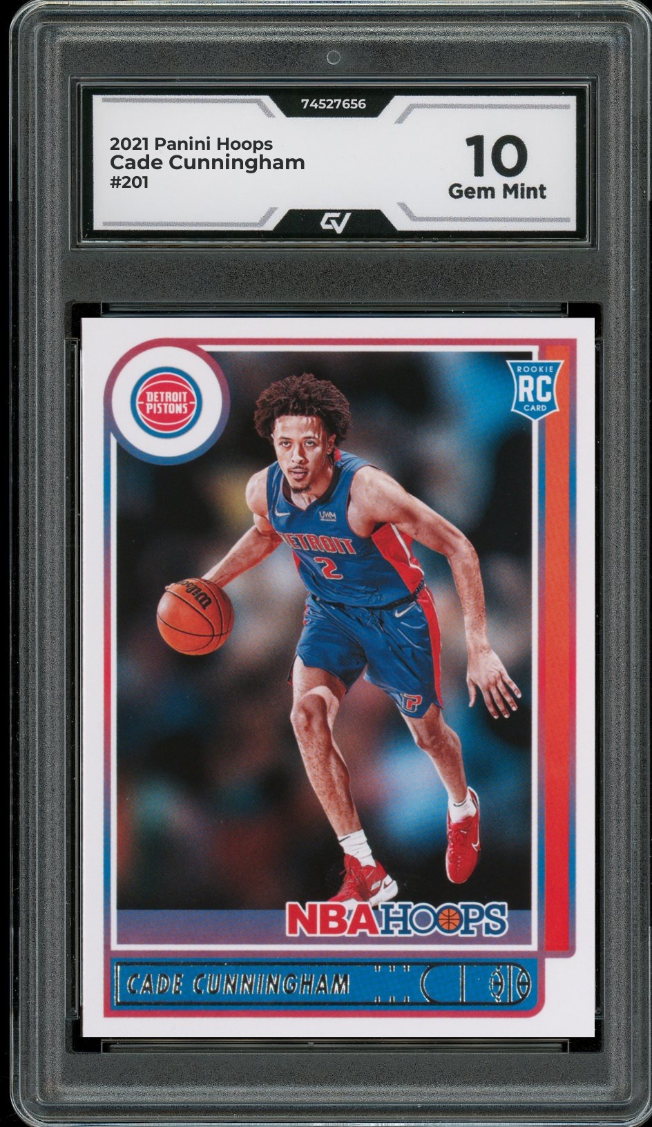 2021 Panini Hoops #201 Cade Cunningham Rookie Card RC Graded 10 Gem Mint - Front