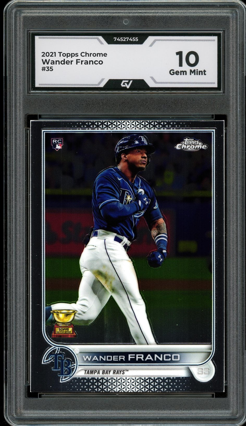 2021 Topps Chrome #35 Wander Franco Graded 10 Gem Mint - Front