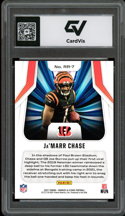 2021 Panini Rookies & Stars #RR-7 Ja’Marr Chase Rookie Rush Graded 10 Gem Mint - Back