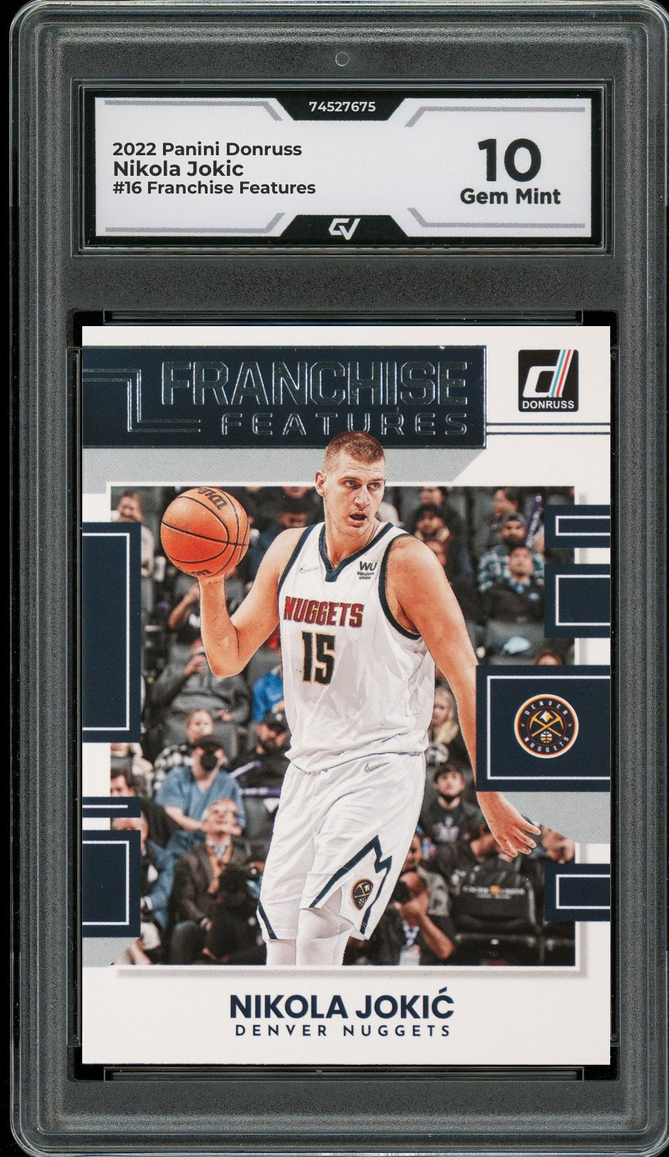 2022 Panini Donruss #16 Nikola Jokic Franchise Features Graded 10 Gem Mint - Front