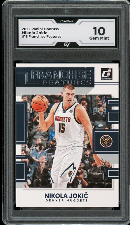 2022 Panini Donruss #16 Nikola Jokic Franchise Features Graded 10 Gem Mint - Front