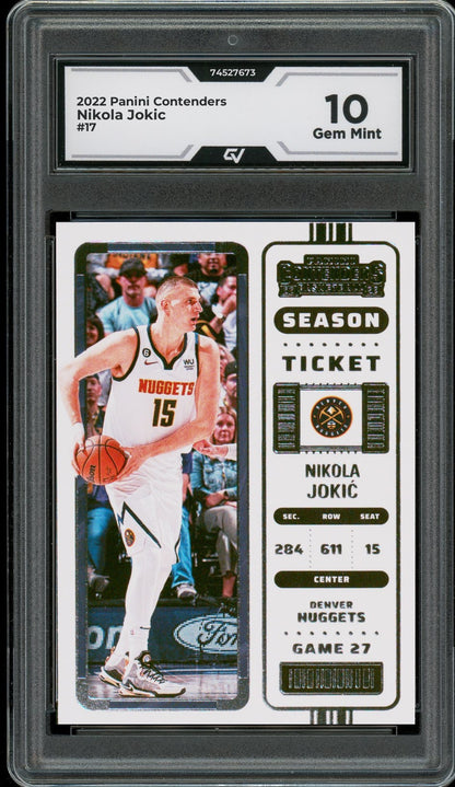 2022 Panini Contenders #17 Nikola Jokic Graded 10 Gem Mint - Front