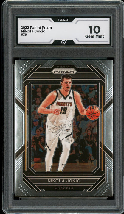 2022 Panini Prizm #39 Nikola Jokic Graded 10 Gem Mint - Front