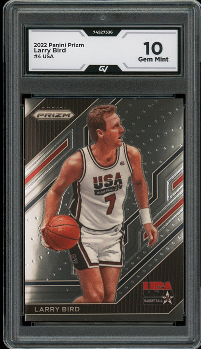 2022 Panini Prizm #4 Larry Bird USA Graded 10 Gem Mint - Front