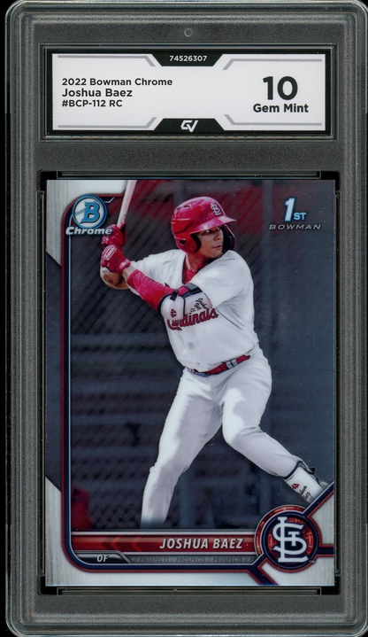 2022 Bowman Chrome #BCP-112 Joshua Baez 1st Rookie Card RC Graded 10 Gem Mint