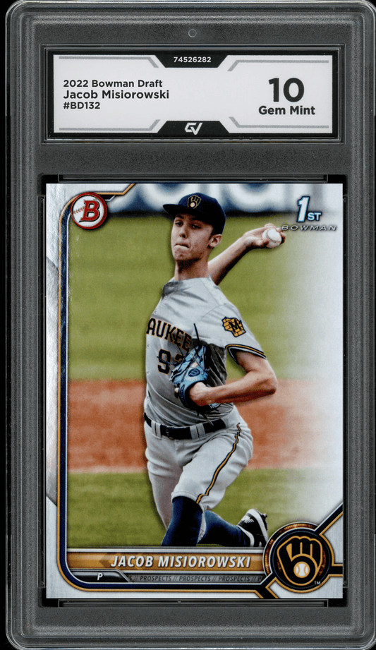 2022 Bowman Draft #BD132 Jacob Misiorowski Graded 10 Gem Mint - Front