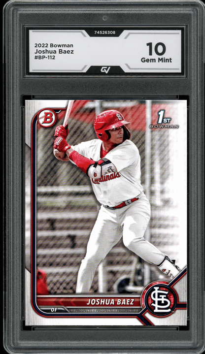 2022 Bowman #BP-112 Joshua Baez Rookie Card RC 1st Graded 10 Gem Mint