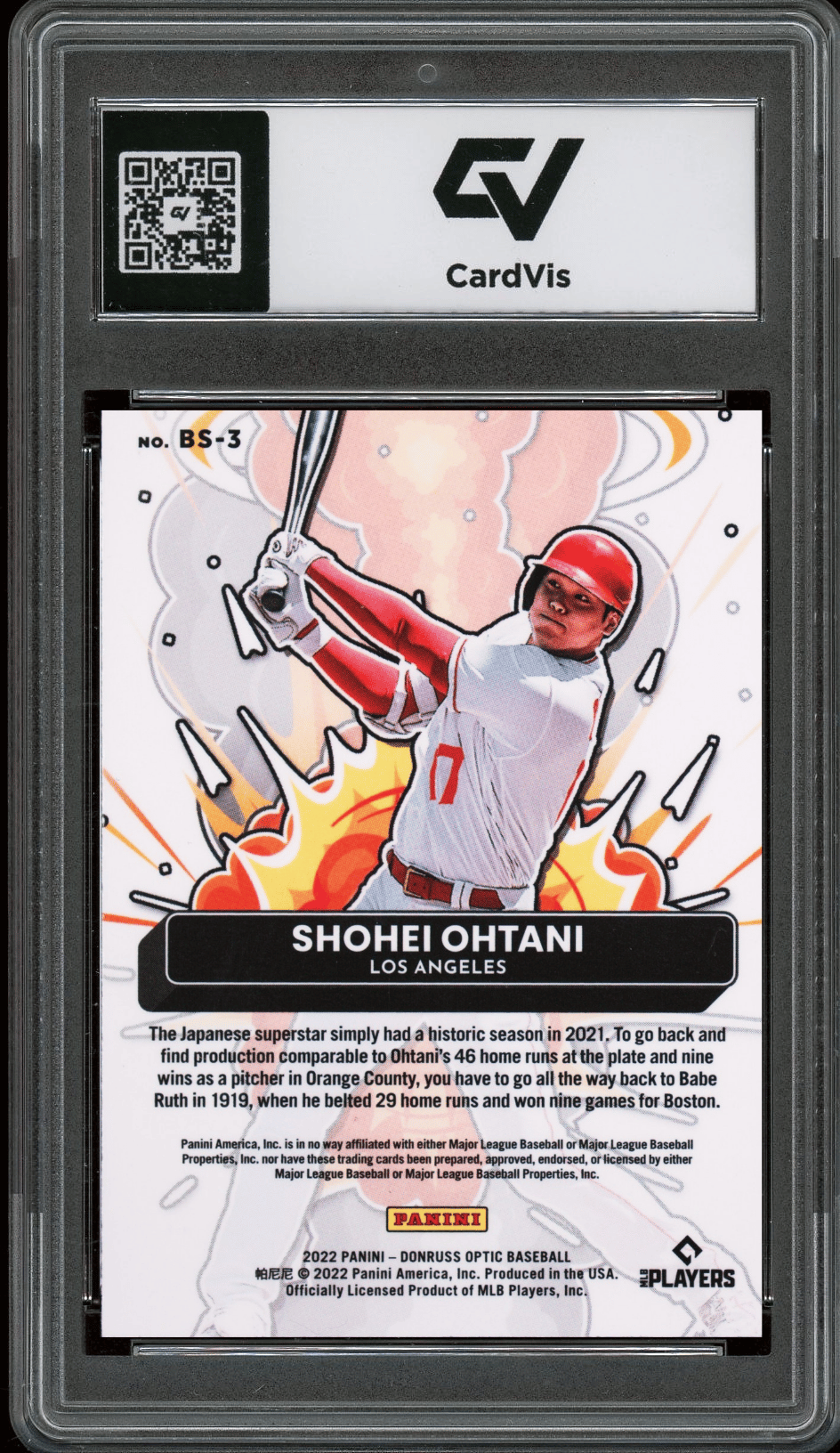 2022 Panini Donruss Optic #BS3 Shohei Ohtani Bomb Squad Graded 10 Gem Mint - Back