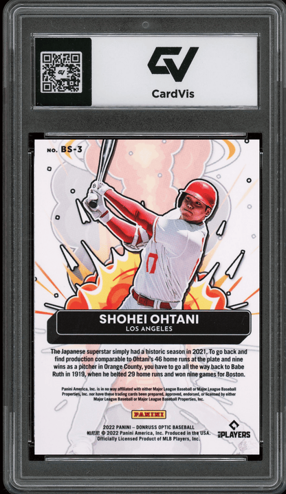 2022 Panini Donruss Optic #BS3 Shohei Ohtani Bomb Squad Graded 10 Gem Mint - Back