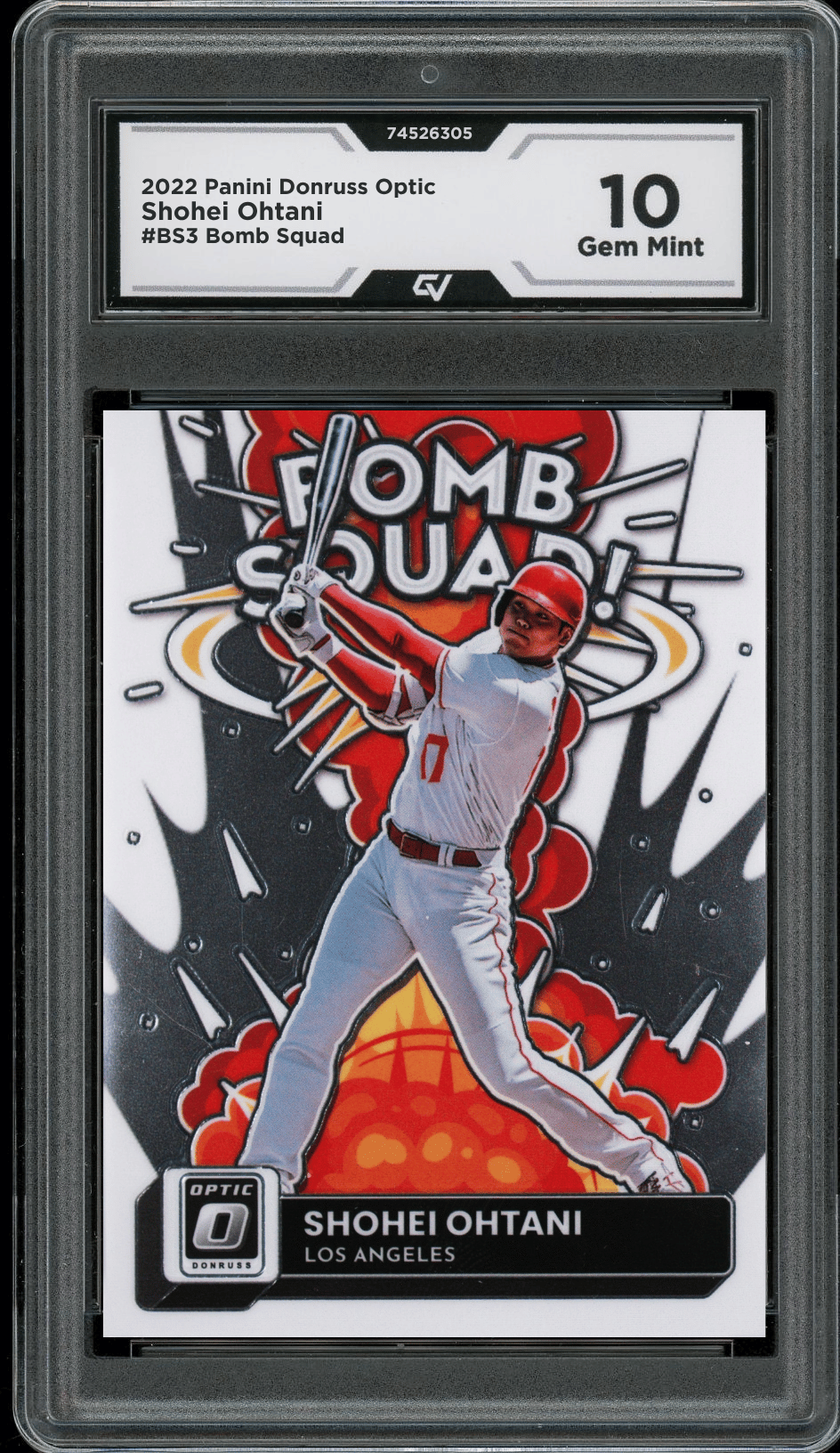 2022 Panini Donruss Optic #BS3 Shohei Ohtani Bomb Squad Graded 10 Gem Mint - Front