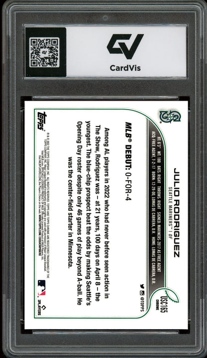 2022 Topps Chrome #USC165 Julio Rodríguez Graded 10 Gem Mint - Back