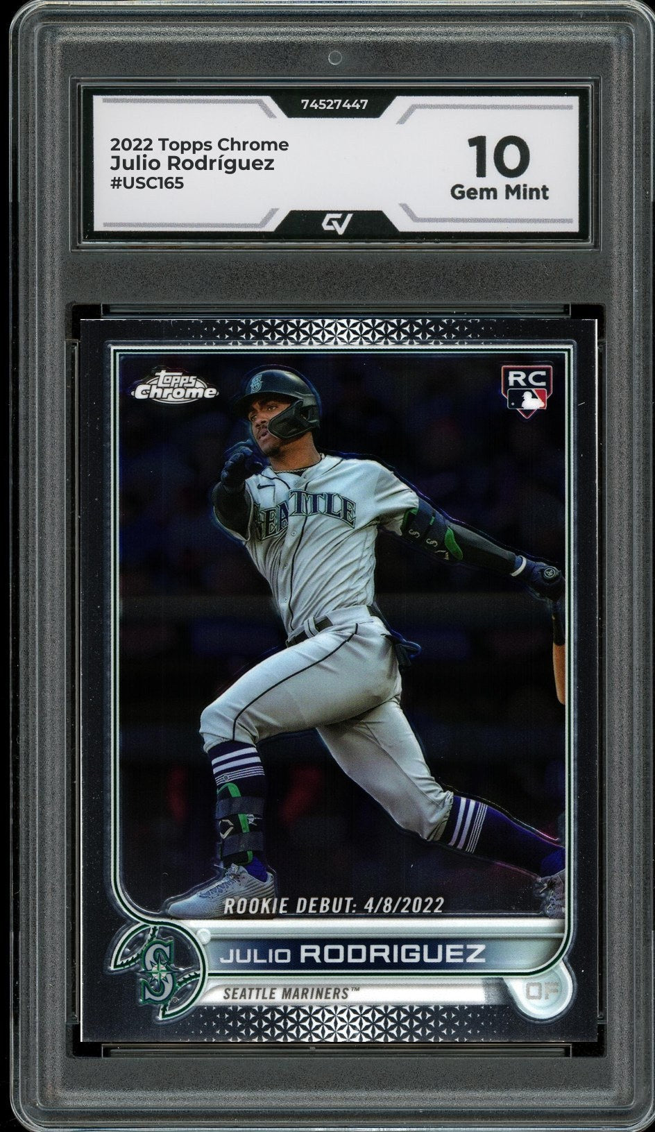 2022 Topps Chrome #USC165 Julio Rodríguez Graded 10 Gem Mint - Front