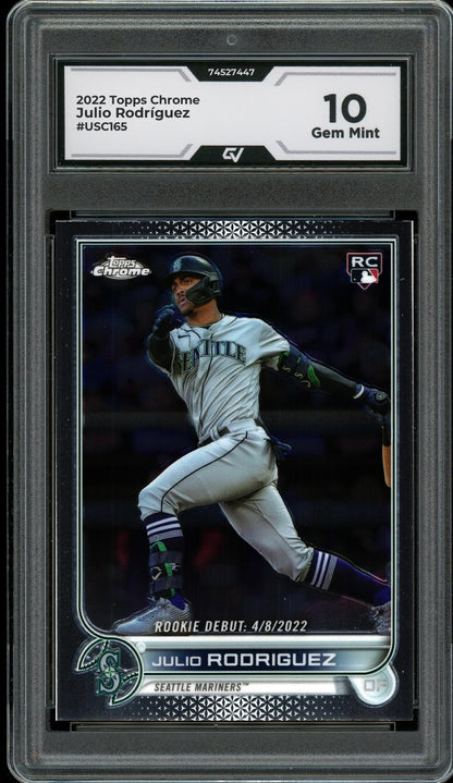 2022 Topps Chrome #USC165 Julio Rodríguez Graded 10 Gem Mint - Front