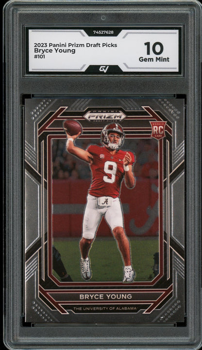 2023 Panini Prizm Draft Picks #101 Bryce Young Rookie Card RC Graded 10 Gem Mint - Front