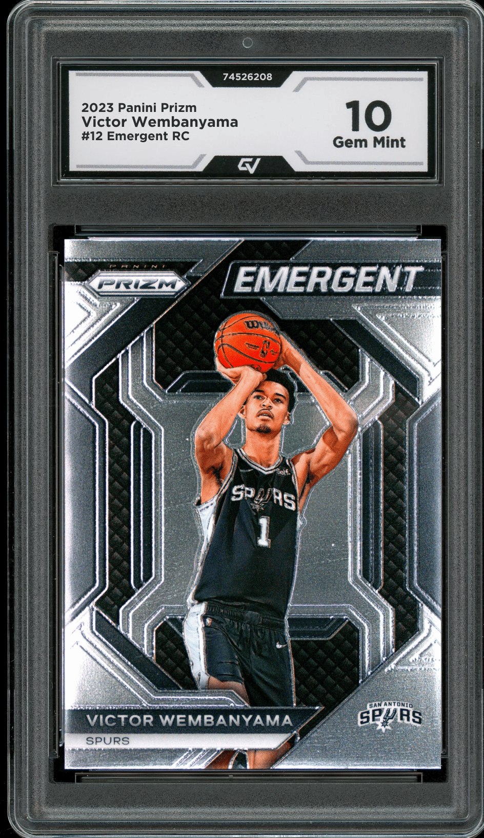 2023 Panini Prizm Emergent #12 Victor Wembanyama Graded 10 Gem Mint - Front