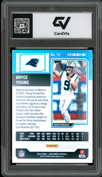 2023 Panini Contenders #15 Bryce Young Rookie Card RC Graded 10 Gem Mint - Back