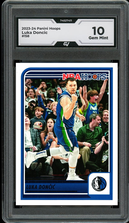 2023-24 Panini Hoops #158 Luka Doncic Graded 10 Gem Mint - Front