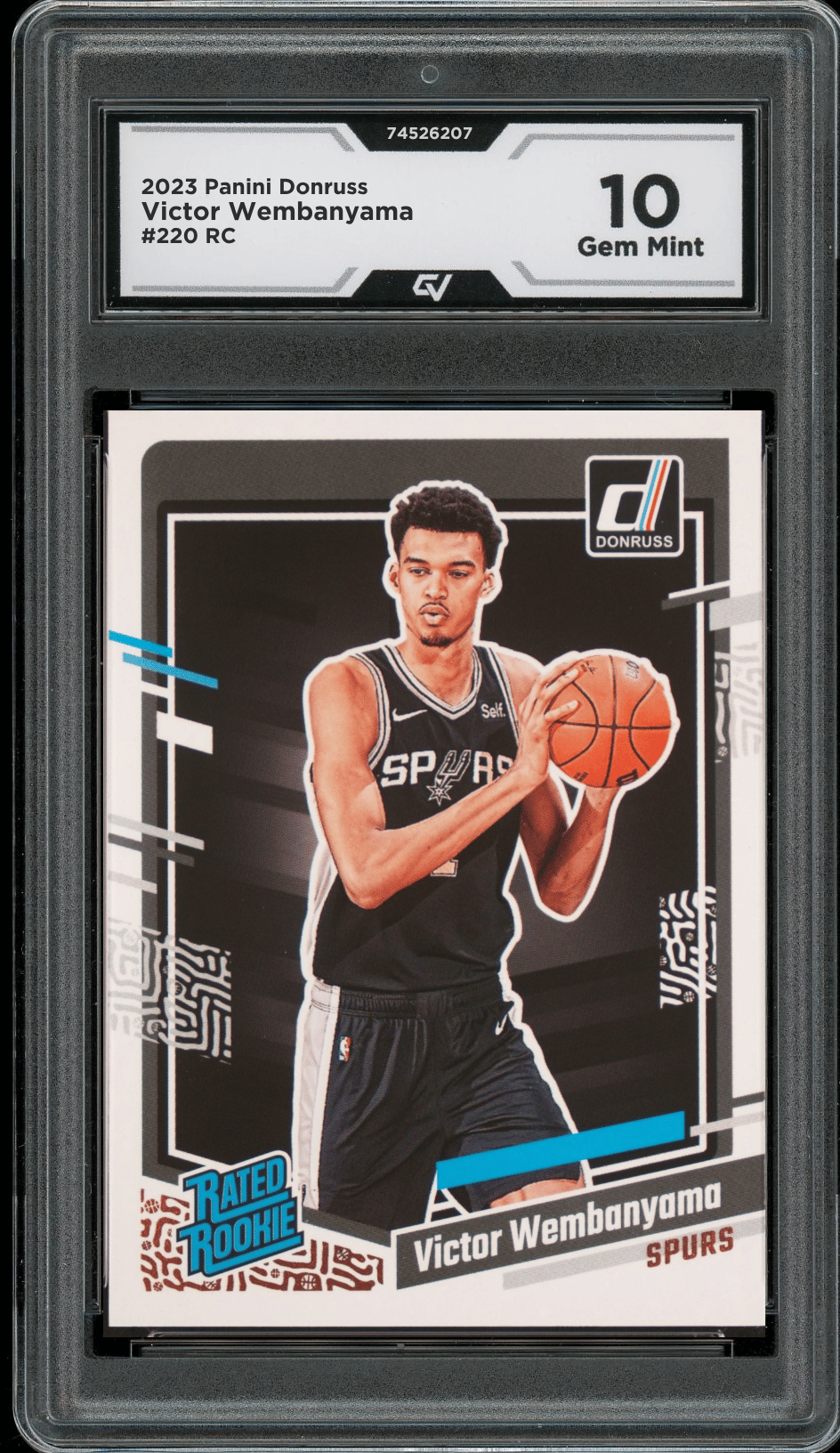 2023 Panini Donruss #220 Victor Wembanyama Graded 10 Gem Mint - Front
