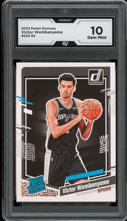 2023 Panini Donruss #220 Victor Wembanyama Graded 10 Gem Mint - Front