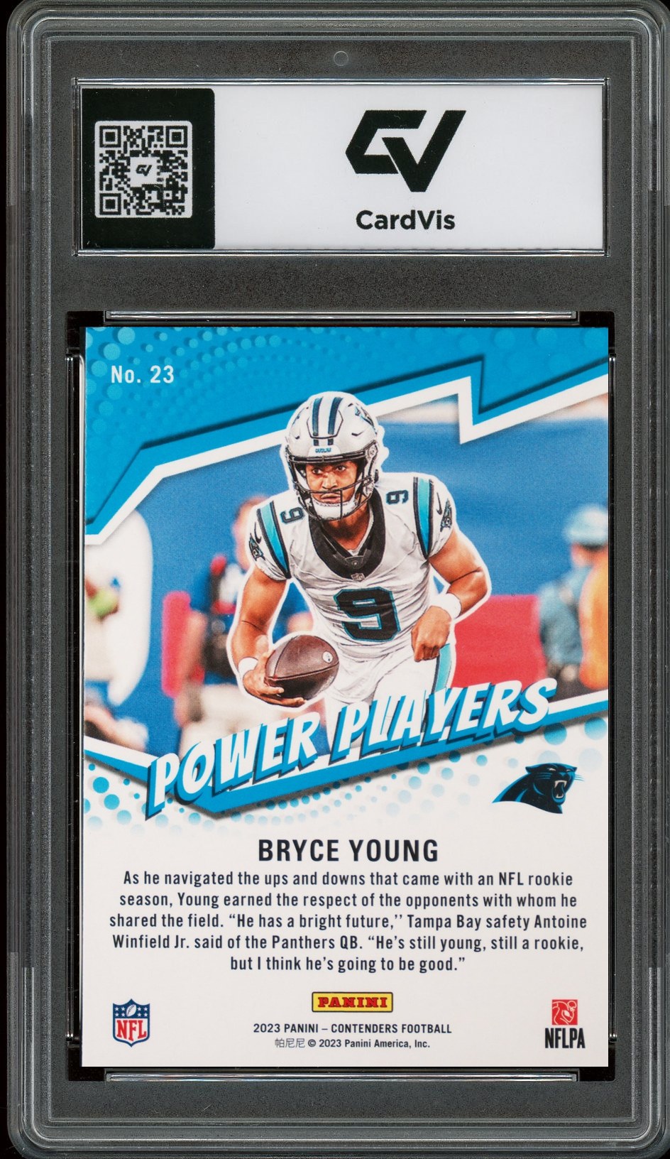 2023 Panini Contenders #23 Bryce Young Power Players Rookie Card RC Graded 10 Gem Mint - Back