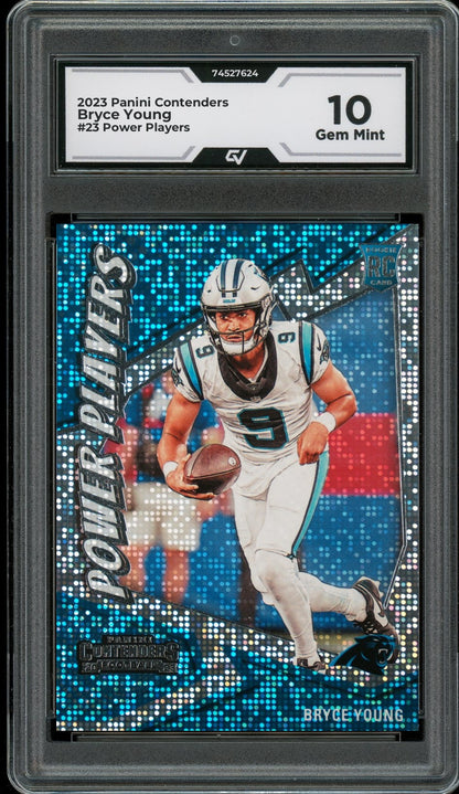 2023 Panini Contenders #23 Bryce Young Power Players Rookie Card RC Graded 10 Gem Mint - Front