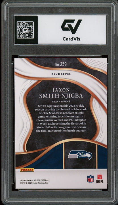2023 Panini Select #259 Jaxon Smith-Njigba Rookie Card RC Graded 10 Gem Mint - Back