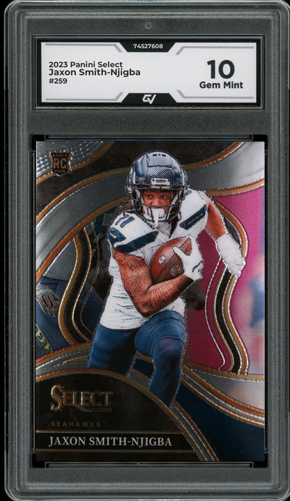 2023 Panini Select #259 Jaxon Smith-Njigba Rookie Card RC Graded 10 Gem Mint - Front