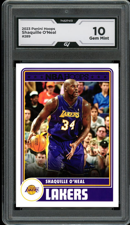 2023 Panini Hoops #289 Shaquille O'Neal Graded 10 Gem Mint - Front