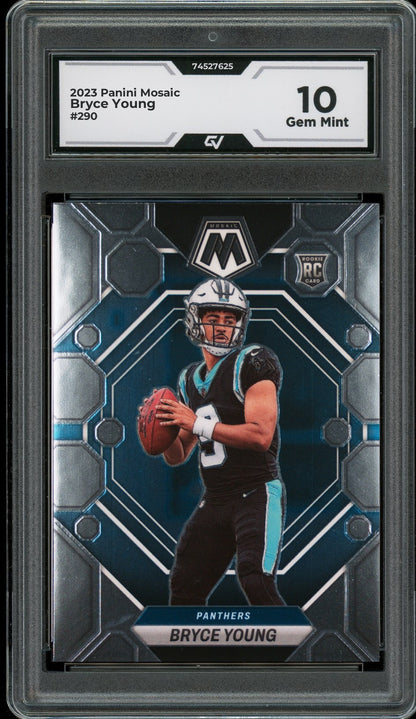 2023 Panini Mosaic #290 Bryce Young Rookie Card RC Graded 10 Gem Mint - Front