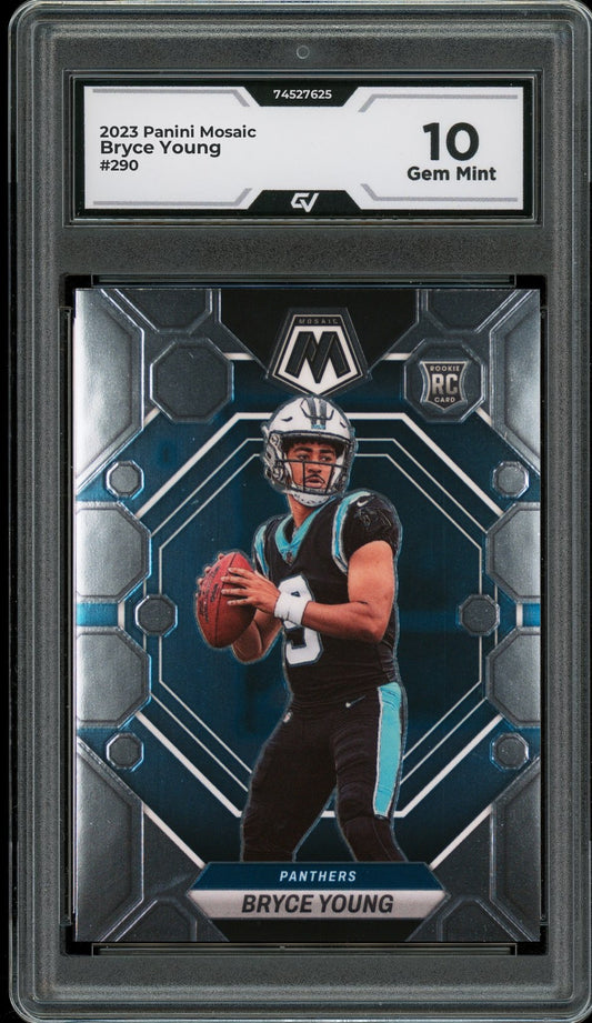2023 Panini Mosaic #290 Bryce Young Rookie Card RC Graded 10 Gem Mint - Front